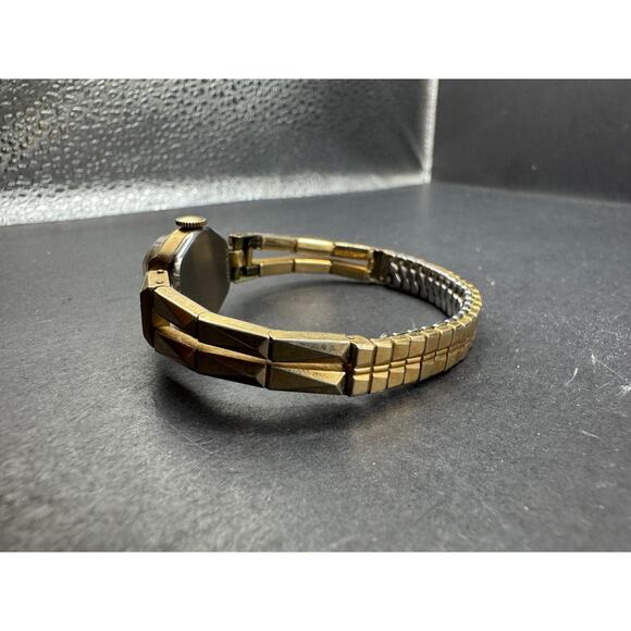 Vtg Wittnauer Art Deco Gold Filled Mechanical Swiss Watch 15.5mm Rare Band - Picture 7 of 14